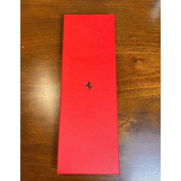 Ferrari 100% Silk Necktie Red All Over Logo Print Made in Italy w Box - Picture 5 of 8